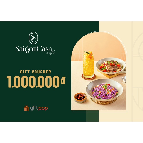 Hồ Chí Minh [Evoucher] SAIGON CASA CAFÉ - Phiếu quà tặng 1000K