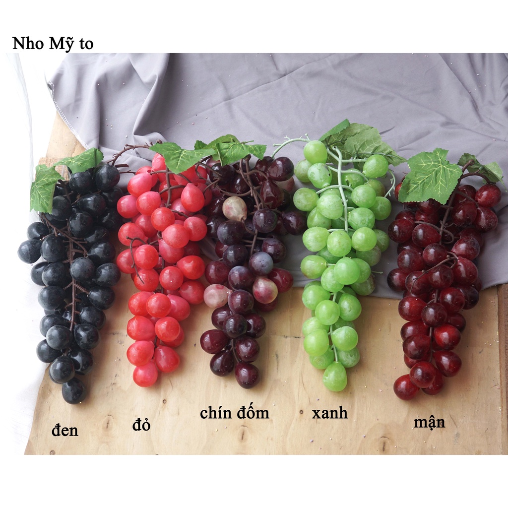 QUẢ GIẢ - CHÙM NHO SILOCON CỠ LỚN DÀI 35CM QUẢ TO 4CM