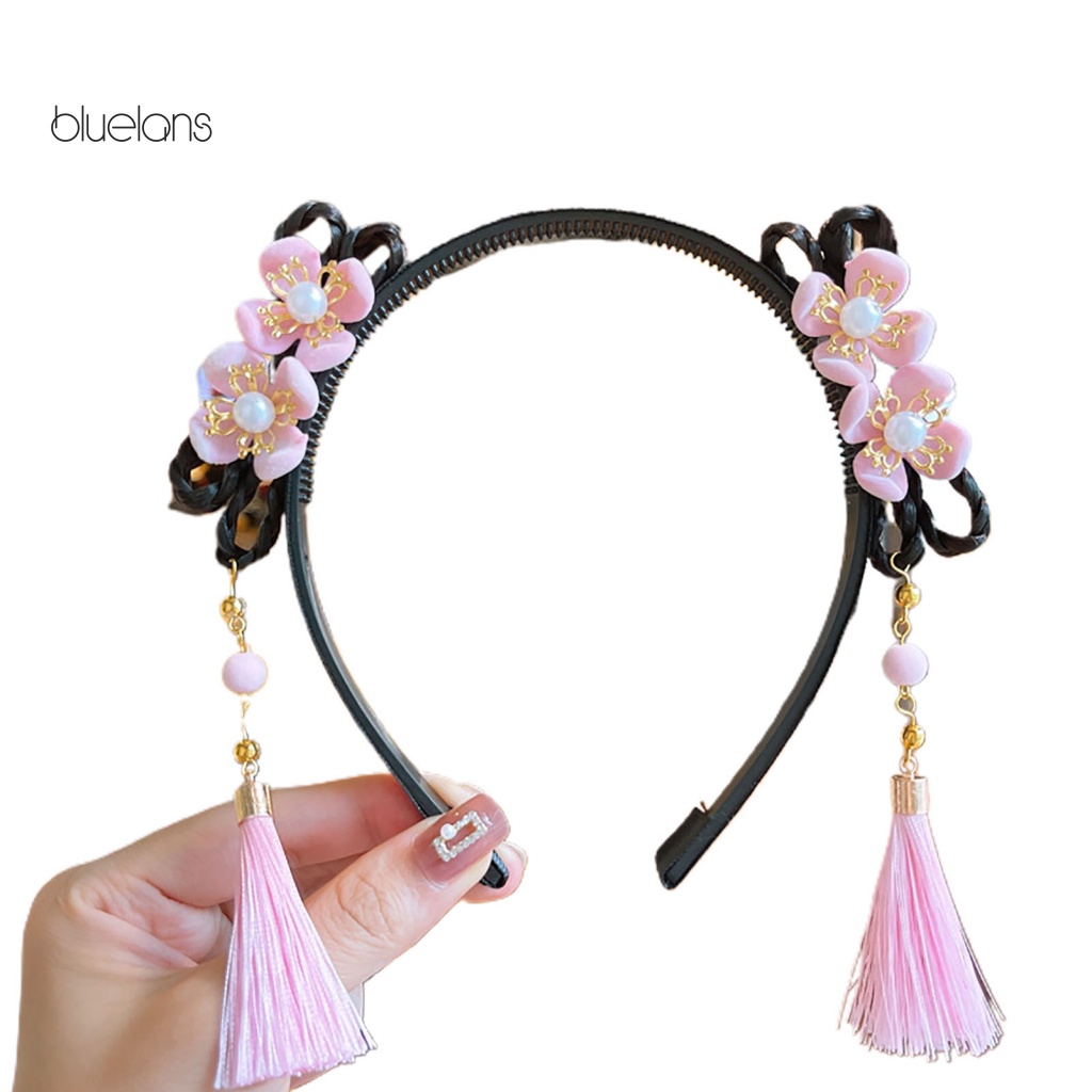 Băng Đô Cài Tóc Đính Nơ Tua Rua Phong Cách Trung Hoa Cho Bé Gái