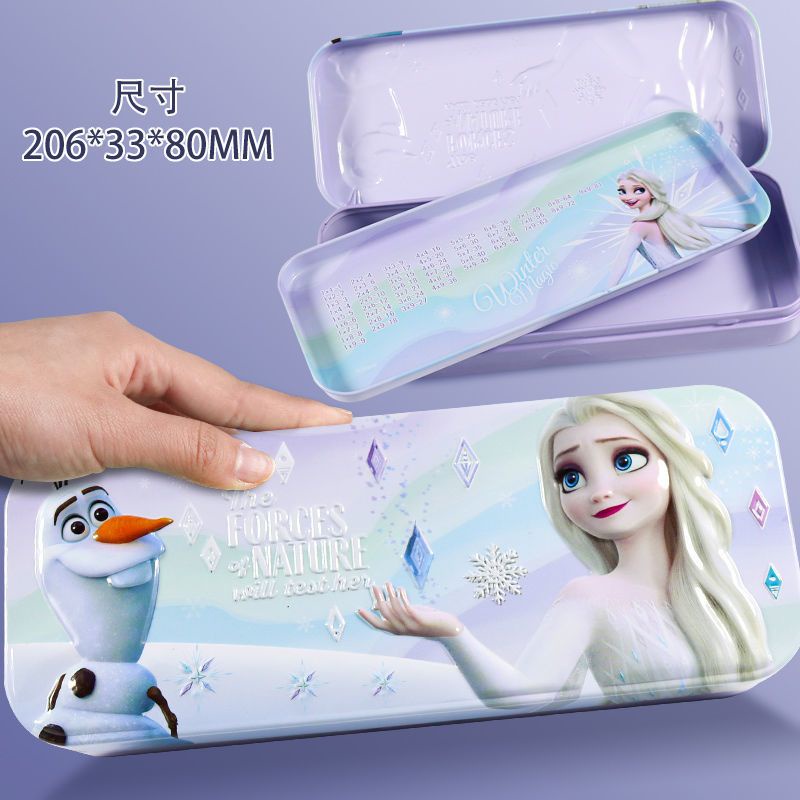 Hộp Thiếc Đựng Bút In Hình Công Chúa Elsa Disney Dễ Thương Cho Học Sinh Tiểu Học