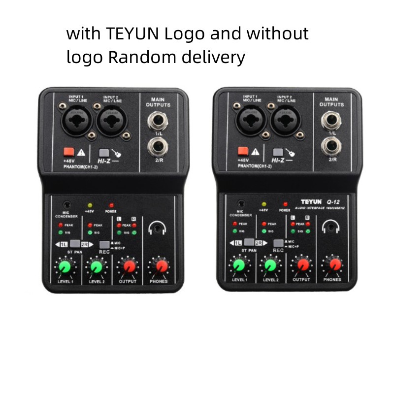 Thẻ Âm Thanh Chuyên Nghiệp Q12 / Q16 Có Màn Hình Ghi Âm Phát Trực Tiếp Cho Studio / PC