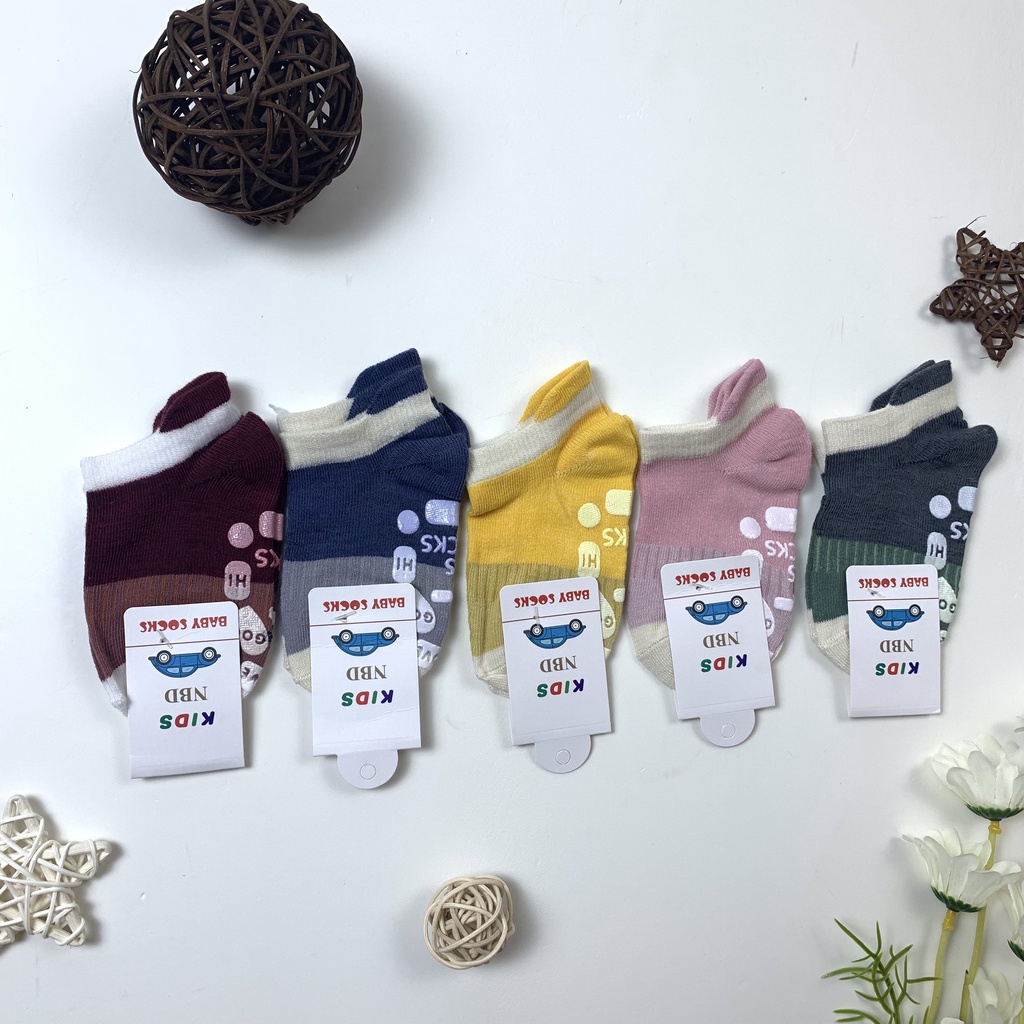 Set 5 Đôi Tất Vớ Cho Bé Trai Bé Gái 0-5 Tuổi Cotton Co Giãn Cao Cấp Thoáng Khí Họa Tiết Hoạt Hình Dễ Thương