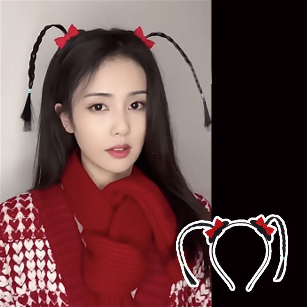 Băng Đô Cài Tóc Giả Thắt Bím Dễ Thương Cho Bé Gái