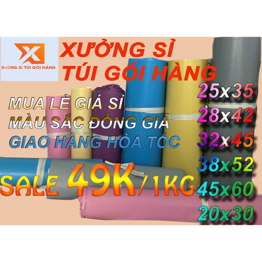 Túi gói hàng niêm phong 25x35 , Túi gói hàng 28x42 , 32x45 , 1kg các size