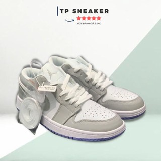 Giày Jordan cổ thấp smoke grey màu xám, Giày Jordan 1 nam nữ màu xám nam nữ bản đẹp đầy đủ bill box