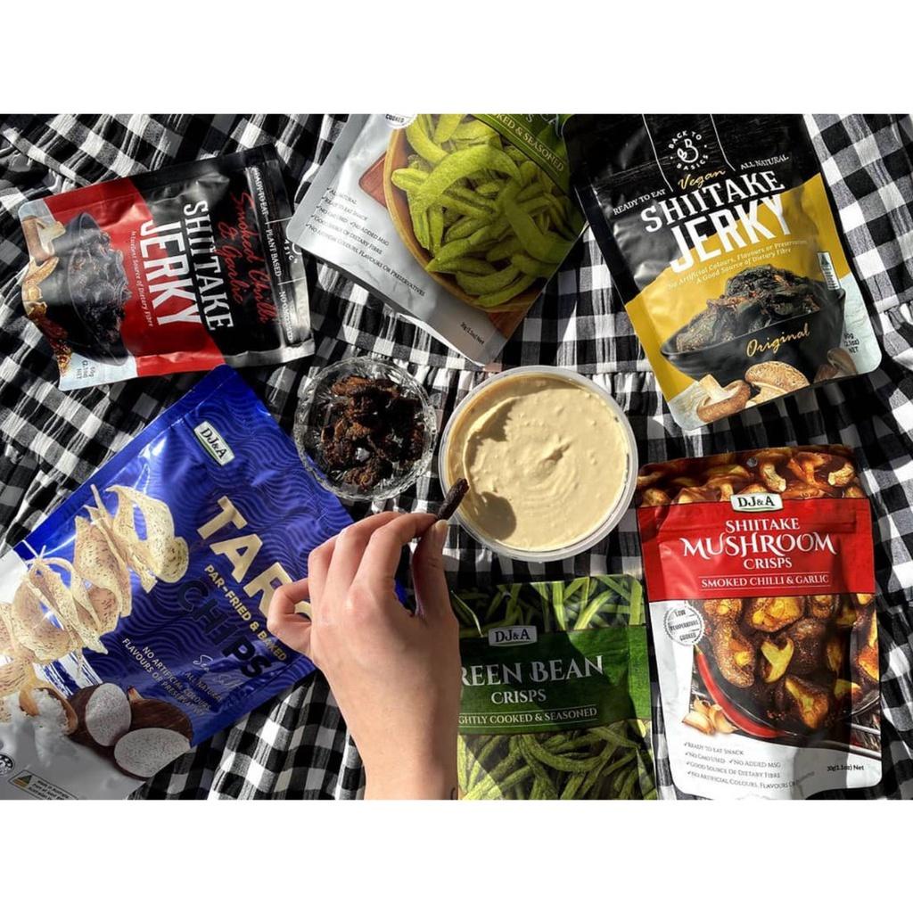 Snack Nấm Hương Sấy Giòn DJ&A - Snack Nấm Hương Sấy Khô Đủ Vị, Hàng Úc Nhập Khẩu, Không GMO, Ăn Chay Được Gói 65g