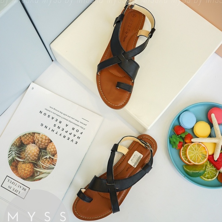 Giày sandal xỏ ngón phối quai chéo cao cấp thời trang MYSS - SDDT03