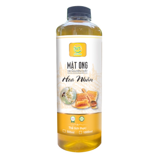 Mật Ong Nguyên Chất - Hoa Cafe / Hoa Nhãn / Hoa Xuyến Chi / Bạc Hà NTFood 1000ml - Nhất Tín Food