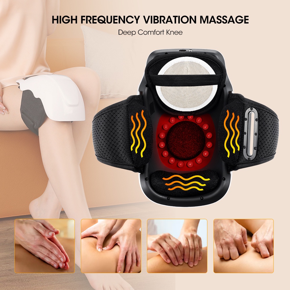 Máy massage đầu gối, Máy Massage Khớp Gối, Máy Mát Xa Đầu Gối, Hỗ Trợ Giảm Đau Nhức Khớp Gối, Rung Tần Số Cao, Chườm Nóng Giảm Đau