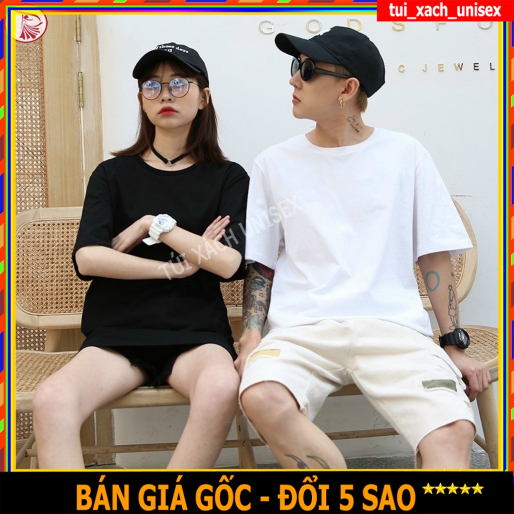 ÁO ĐÔI - ĐƠN GIẢN  SÉT 2 ÁO THUN CẶP NAM NỮ TRƠN TAY LỠ VẢI DÀY FORM RỘNG MÀU ĐEN TRẮNG CỞ LỚN RỘNG MÁT ĐẸP