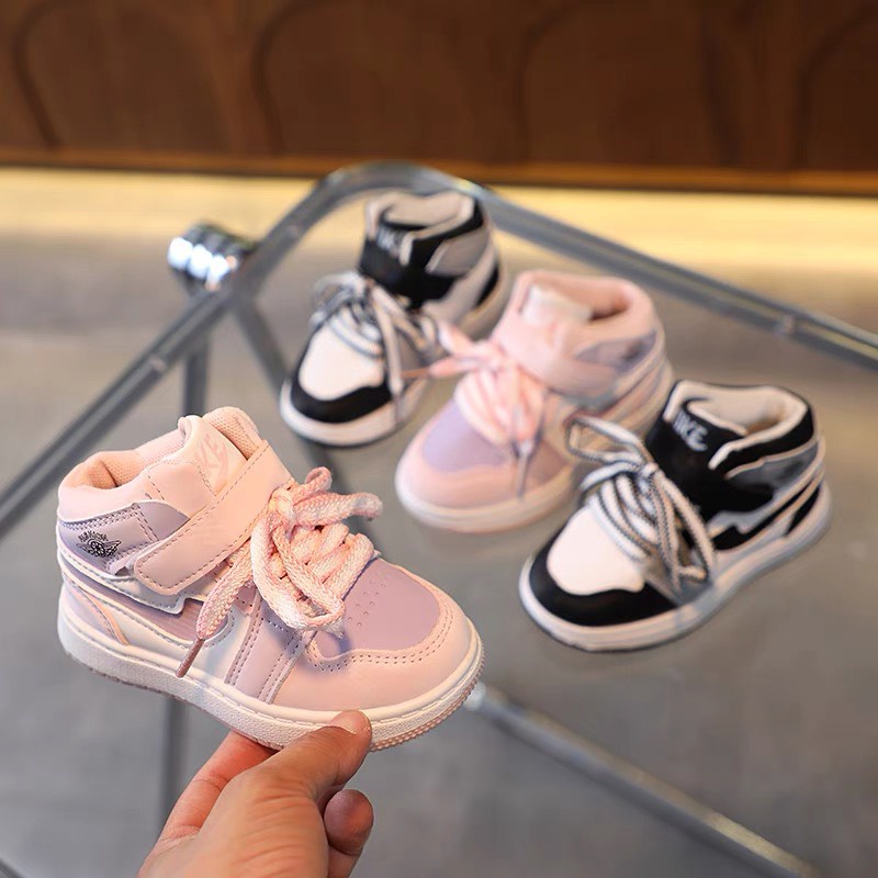 Giầy thể thao cho bé - Giày bốt cao cổ cho bé trai bé gái siêu nhẹ KIKE quai dây tiện lợi phong cách Hàn Quốc YNA10