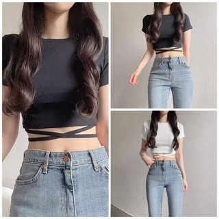 Áo Croptop cột dây eo