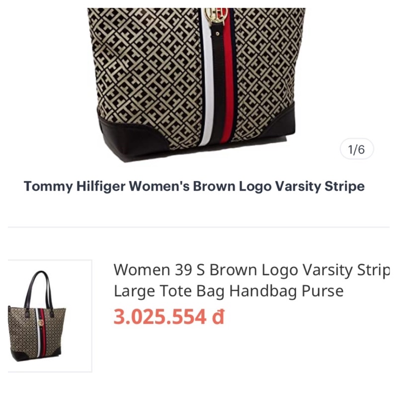 Túi hiệu TOMMY HILFIGER của Mỹ 🇺🇸, vừa xách tay vừa đeo chéo da phối vải bố dày.