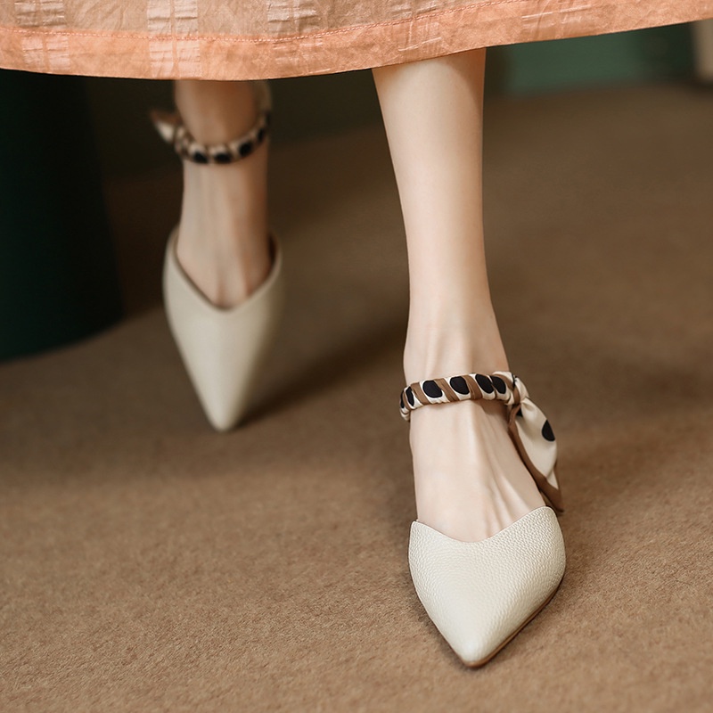 Giày Sandal Đế Phẳng 3cm Hở Gót Màu Cam Phong Cách Hàn Quốc Cho Nữ