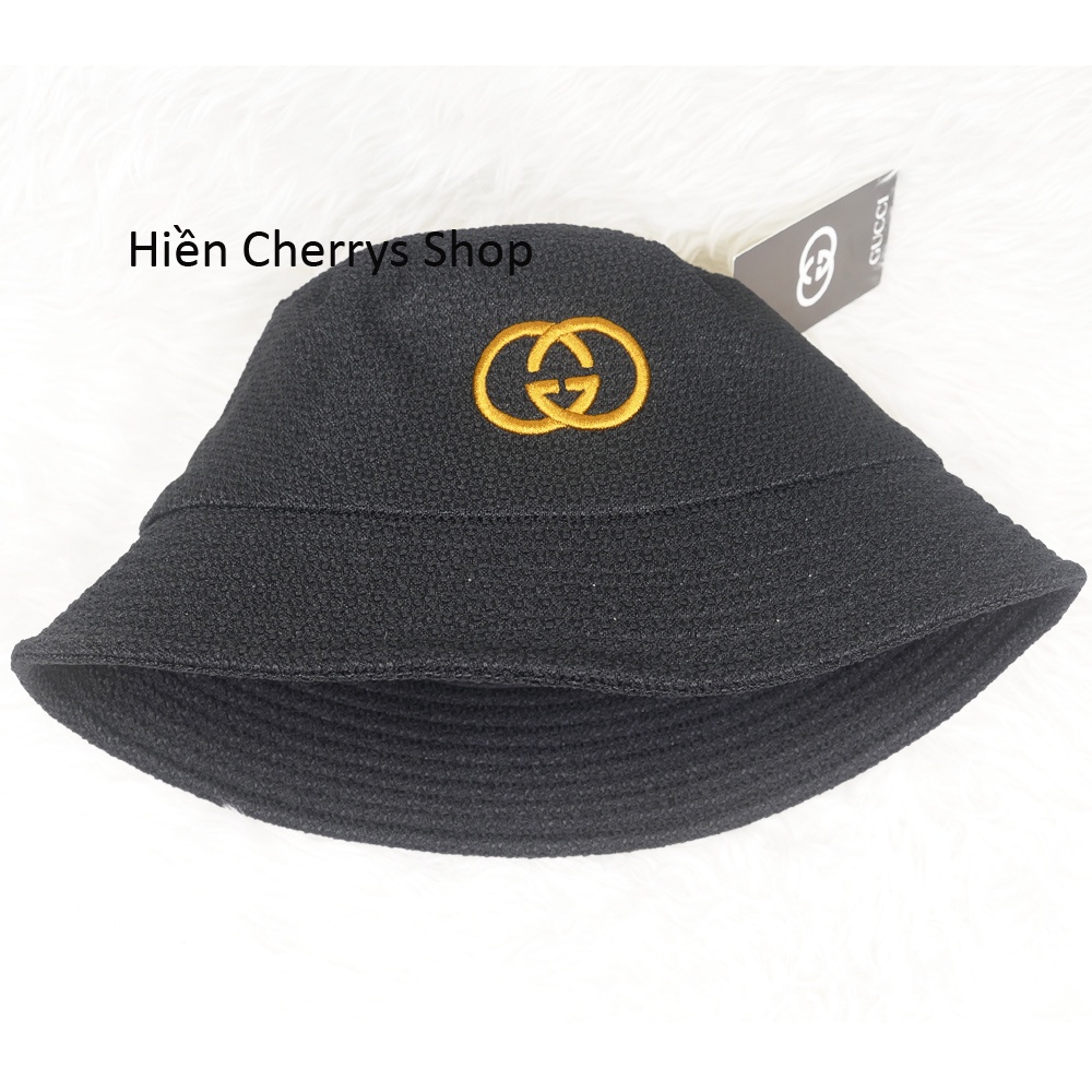 Mũ bucket, vành cụp thêu chữ G.C vành rộng 5,5 cm vải cotton cao cấp phù hợp cho cả nam và nữ.