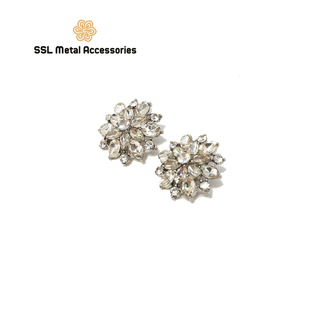 Nút kim loại thời trang cao cấp mới đính đá màu bạc dành cho áo vest, sơ mi, áo dạ, váy đầm  SP-401 402 403 504