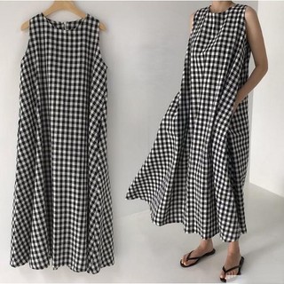 Đầm Hai Dây Kẻ Caro Phong Cách Âu Mỹ Thời Trang Cao Cấp Cho Nữ