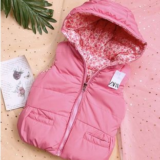 Áo Ghile Phao 2 Mặt ZARA bé gái, Gile Phao Siêu Nhẹ, Siêu Ấm Size 18M-6Y