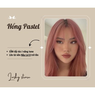 Combo Thuốc nhuộm tóc HỒNG PASTEL - Kèm oxy trợ nhuộm - Lên màu chuẩn - Lashystore, Lashy store