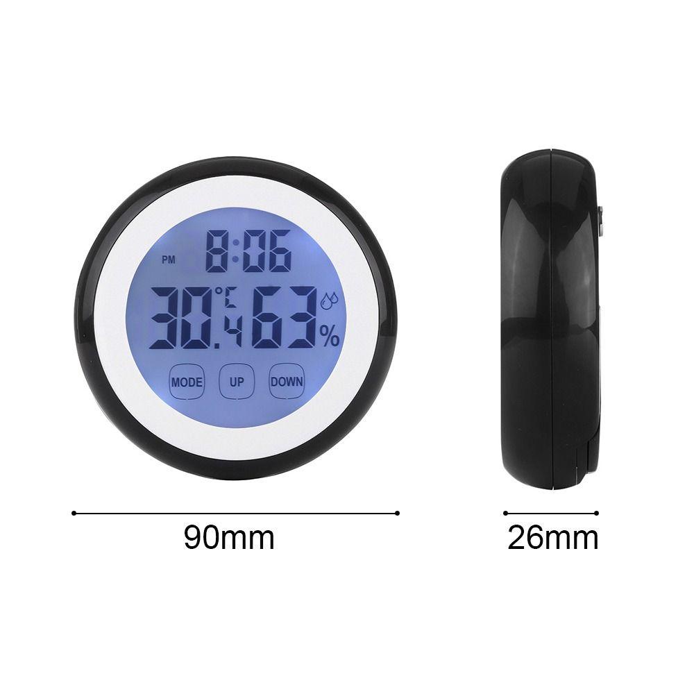 KUNHEV Digital Thermo-hygrometer Room Climate Round Humidity Gauge Alarm Clock