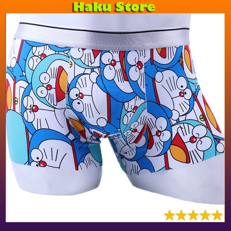 Combo 5 quần lót nam cute hoạt hình thun lạnh đáng yêu, Quần sịp doraemon nam co dãn thoải mái, thoáng mát