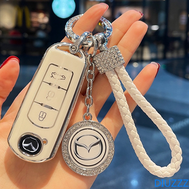 Dây Thừng Da Bện No. No. Vỏ Bảo Vệ Chìa Khóa Xe Hơi Mazda 2 3 6 Atenza Axela Demio CX-5 CX5 CX-3 CX7 CX-9 2015 2016 2017 2018 2019