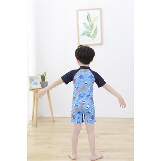 Đồ bơi liền thân bé trai cá mập single 13-30kg (không gồm nón)