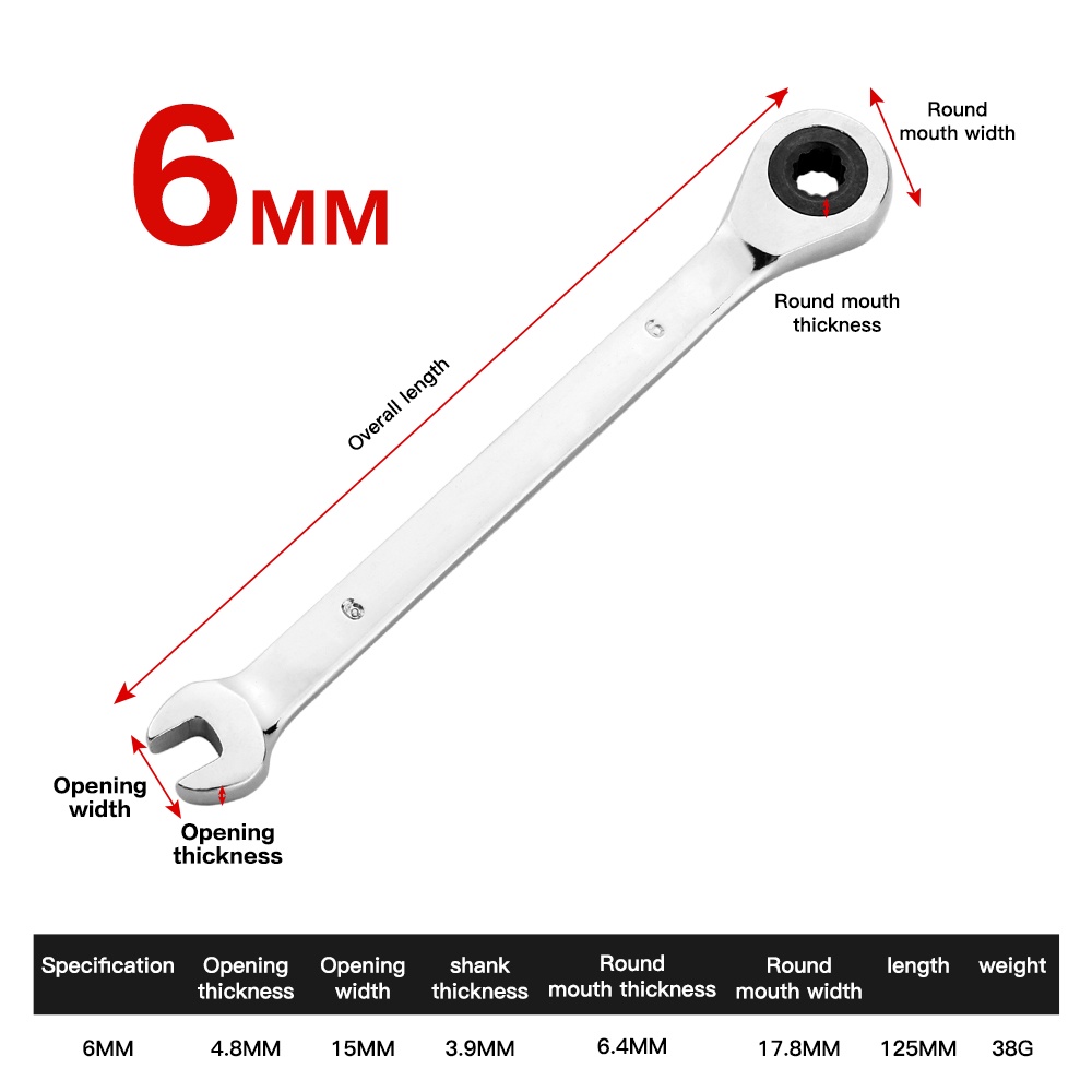 Cờ lê hai đầu EKEZ 6-17MM đa năng chống mòn chống gỉ sử dụng lâu dài có nhiều kích thước