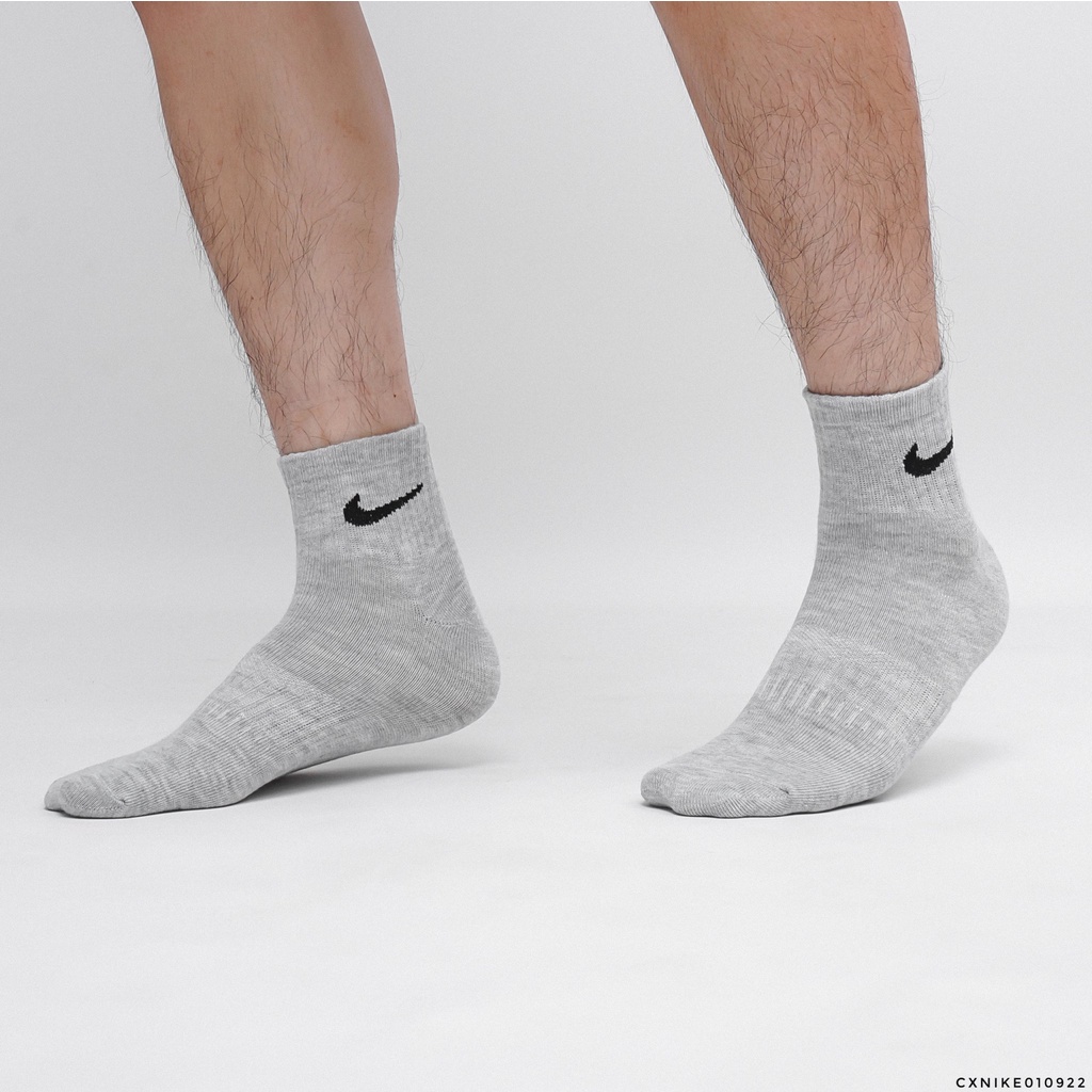 [ CAO CẤP ] Full Set 3 đôi vớ/tất thể thao cổ trung dệt kim dày dặn, thông thoáng 10922