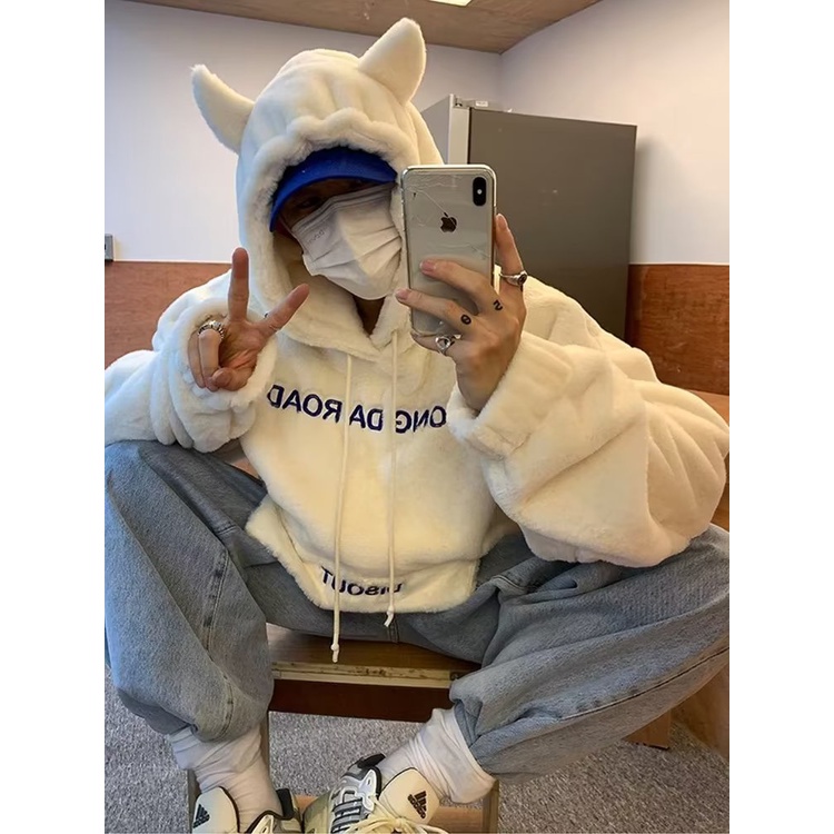 Áo Khoác Hoodie Lông Cừu Mềm Mại Thoải Mái Phong Cách Đường Phố Cho Nam Giới Cỡ M-3XL 540g