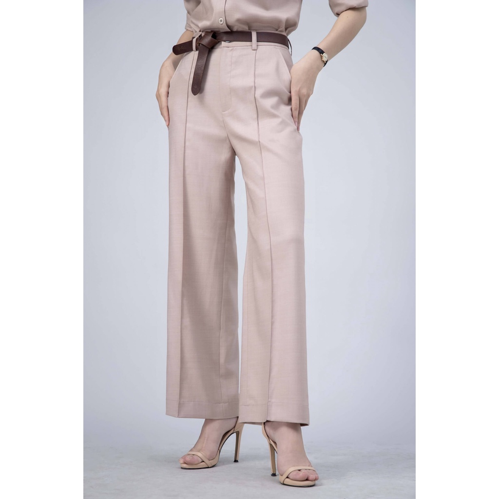 Sarah Trousers - Quần công sở nữ ống rộng thiết kế của Anmier - Phong cách cổ điển, vintage thanh lịch, sang trọng