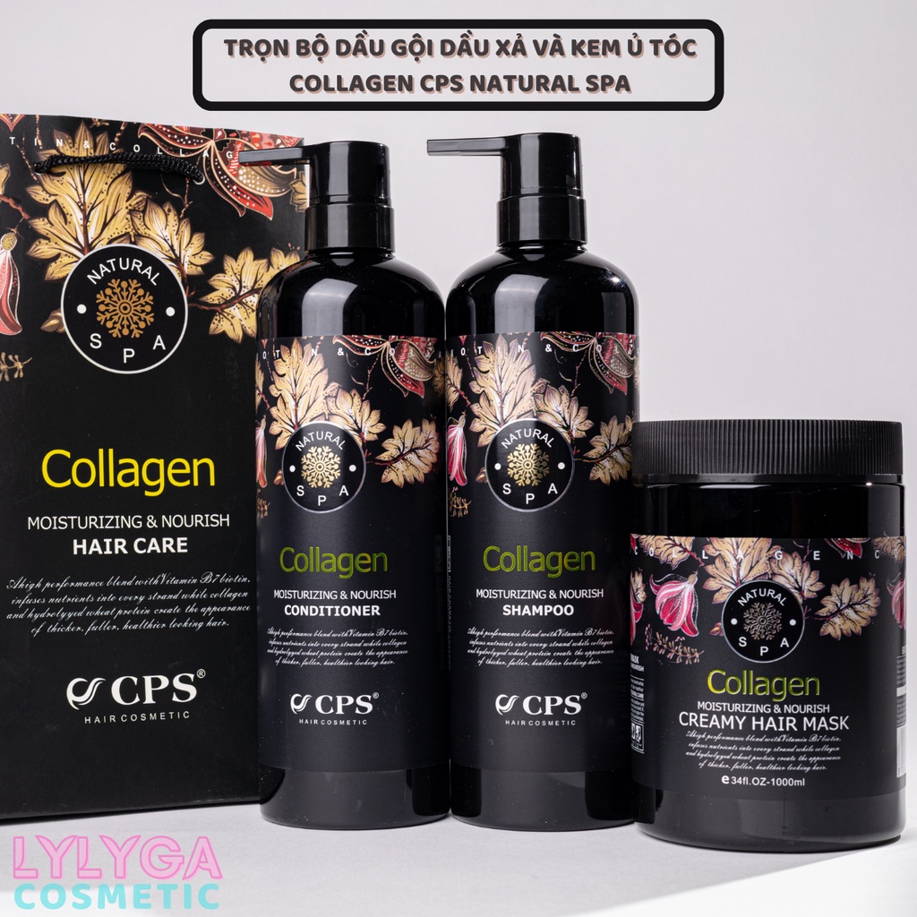 Kem ủ tóc Collagen CPS Natural Spa 1000ml Dầu Xả Ủ hấp chăm sóc tóc mềm mượt phục hồi tóc tự nhiên UT15