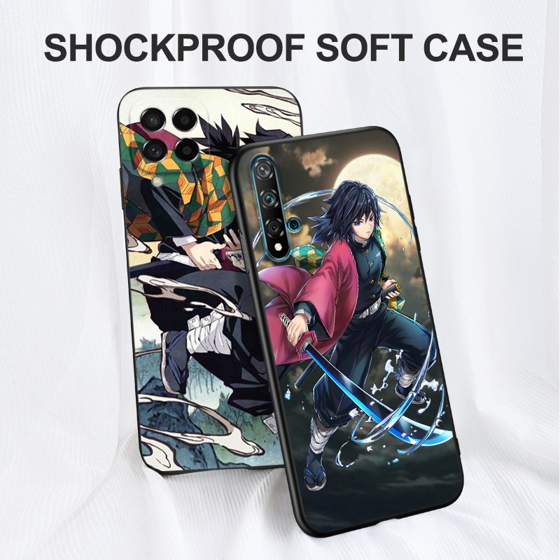 Ốp Điện Thoại tpu Dẻo Viền Đen Họa Tiết Hoạt Hình Demon Slayer Tomioka Giyuu Cho iphone 5s 5 s SE 2020 2016 6s 6 s 7 8 plus