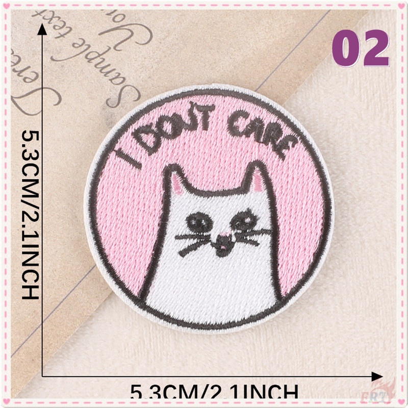 ♚ Weirdo Sticker Ủi Thêu Chữ Tiếng Anh ♚ 1 Miếng Dán Ủi Quần Áo Hình Trái Tim Mèo