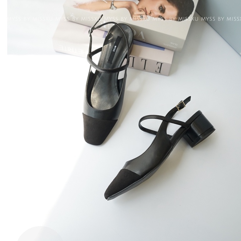 Giày nữ mũi vuông quai cài sau 4 cm thời trang MYSS - CG262