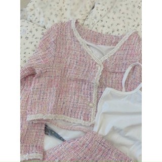 [ HÀNG CÓ SẴN ] SET DẠ TWEED HỒNG