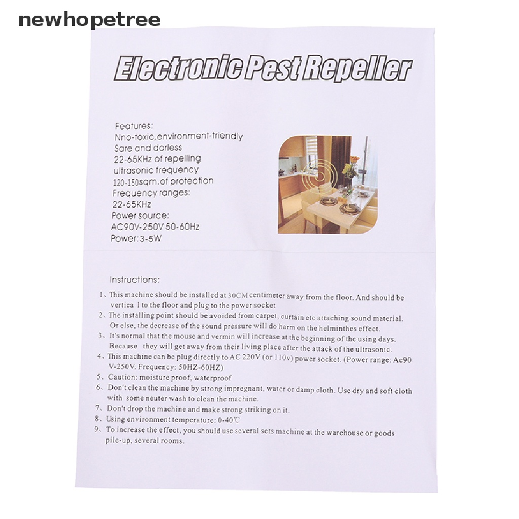 Thiết Bị Xua Đuổi Côn Trùng Bằng Sóng Siêu Âm EU / US / UK Oak