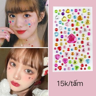 Đá đính mặt, miếng dán đính mắt makeup.