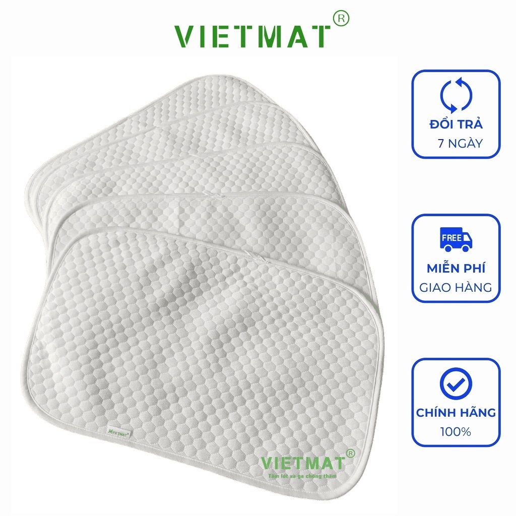 Gối chống bẹt đầu cho bé sơ sinh Vietmat kích thước 25x40cm mềm êm, hút mồ hôi đầu, thoáng mát, chống móp đầu hiệu quả