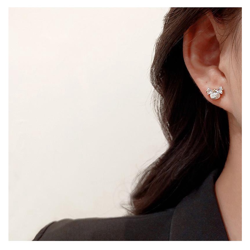 Khuyên tai mini hình nơ xinh xắn larme accessories- KT0201