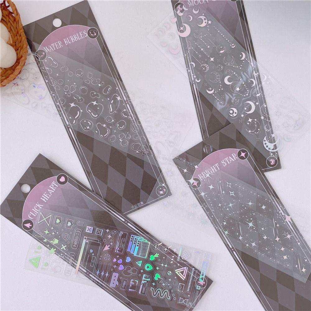 AUGUSTINA Miếng Dán PVC Màu Laser Hình Bướm Dùng Trang Trí Sổ Tay DIY