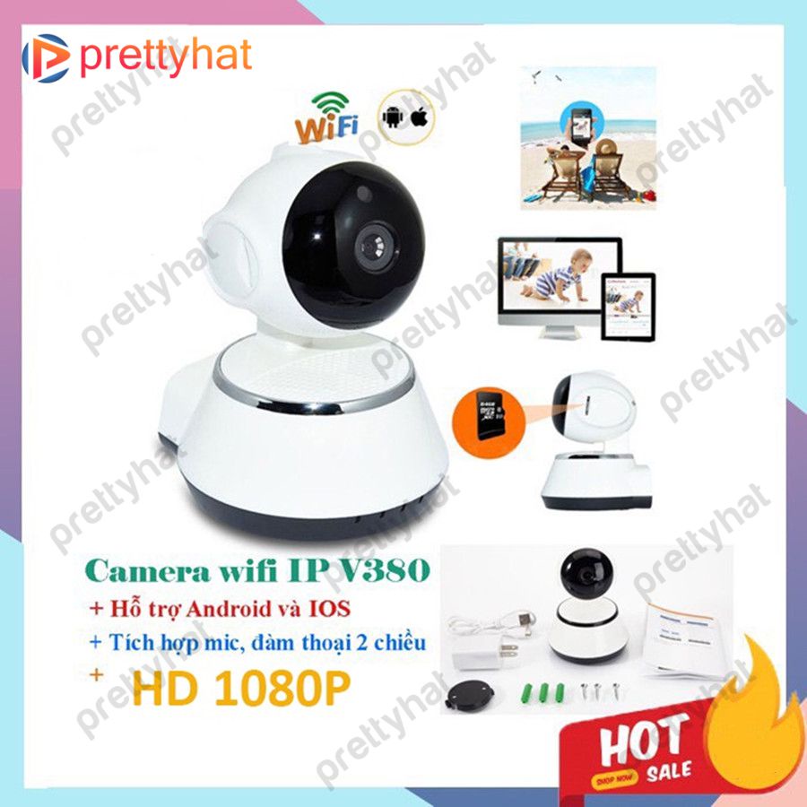 Camera Mini WiFi V380 Pro HD Nhỏ Gọn, Có Hồng Ngoại Nhìn Đêm prettyhat