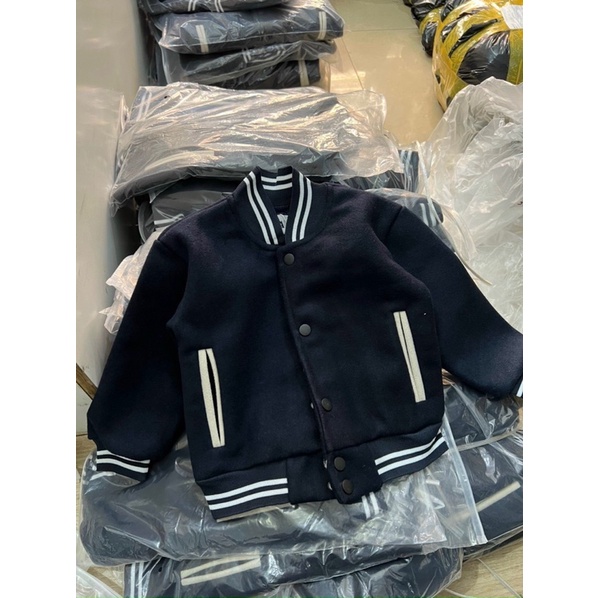 Áo khoác dạ bomber cho bé trai