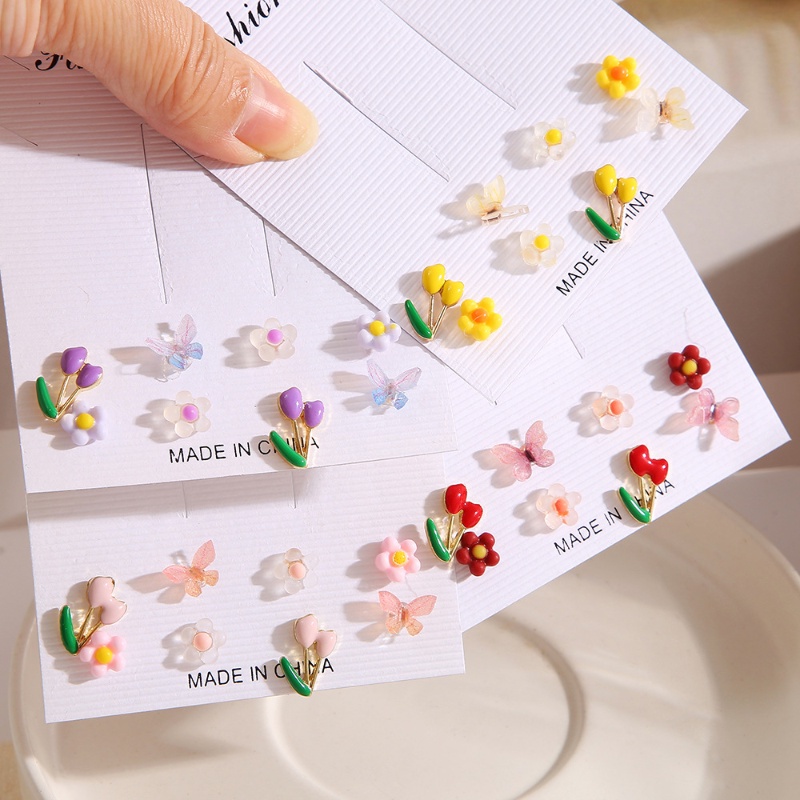 Set 8 Cặp Bông Tai Nữ Thời Trang Đơn Giản