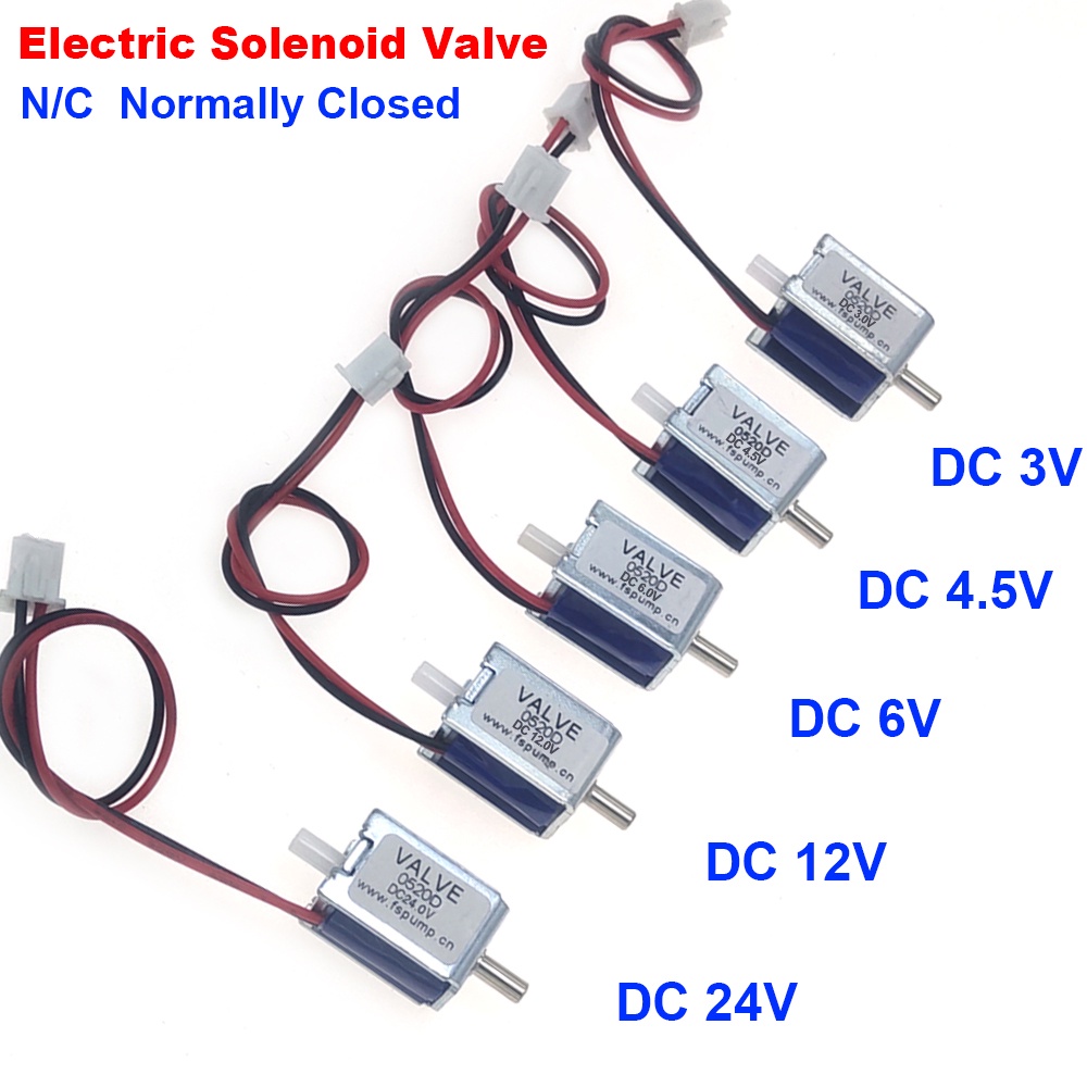Van Điện Từ Mini Chuyên Dụng DC 3V 4.5V 6V 12V 24V N / C