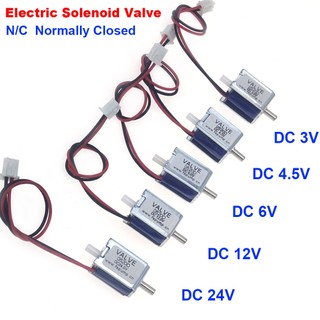 Van điện từ mini chuyên dụng dc 3v 4.5v 6v 12v 24v n / c