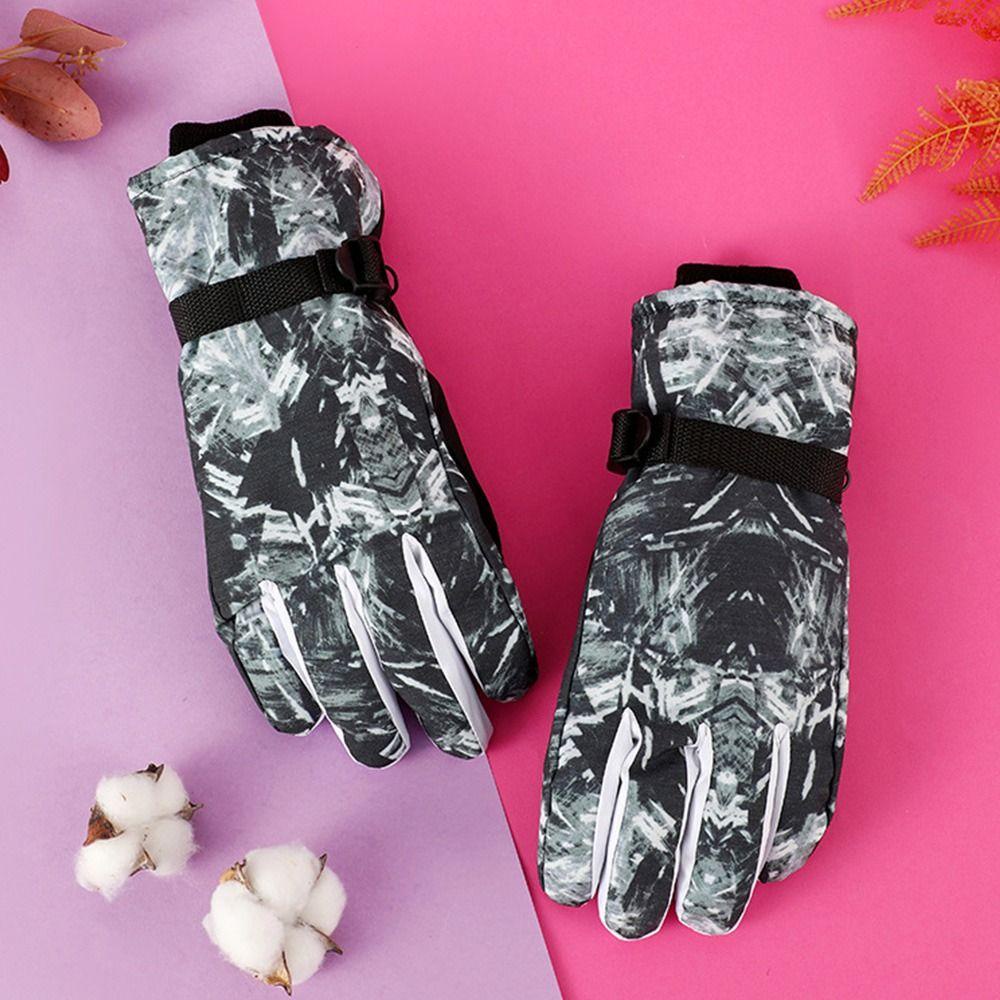 Găng Tay Trượt Tuyết Dày Dặn Thoải Mái Chống Gió Chống Thấm Nước Giữ Ấm Cho Bé
