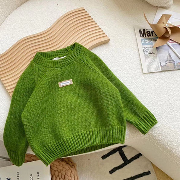Áo Sweater Cổ Tròn Màu Trơn Mềm Mại Thời Trang Thu Đông 2022 Cho Bé Trai