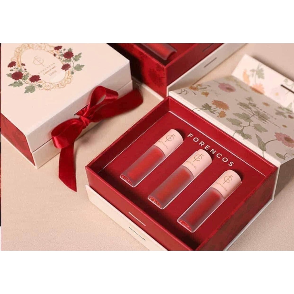 Son kem lì FORENCOS Mini Tattoo Velvet Tint - Set 3 thỏi & Tách lẻ 1 thỏi