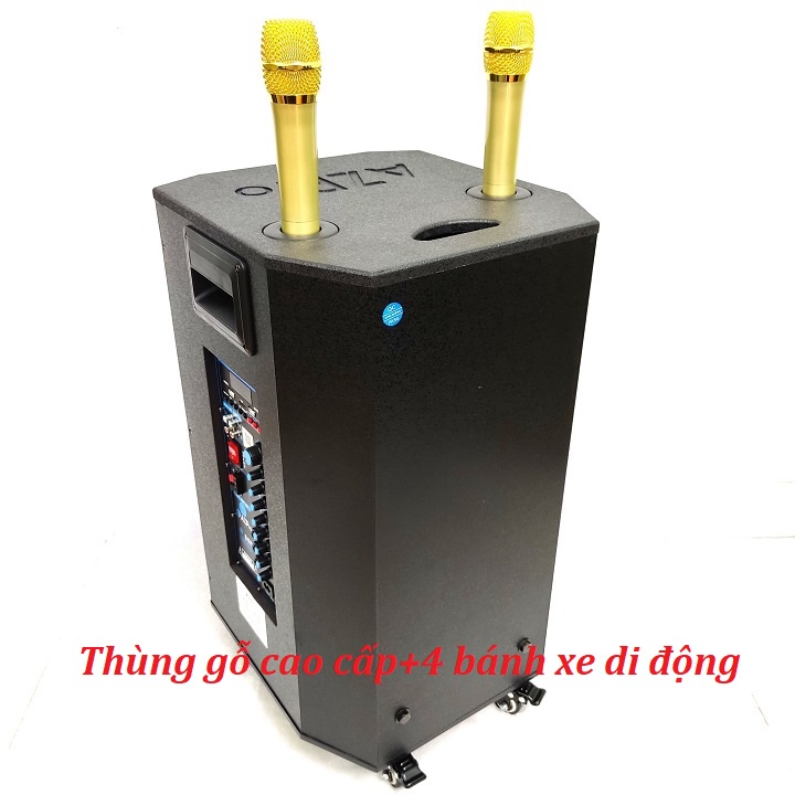 Loa kéo chính hãng AZPRO , AZ-1208-A bass 30-3 đường tiếng mẫu mới 10 núm chỉn- REVERB,Tặng 2 mic
